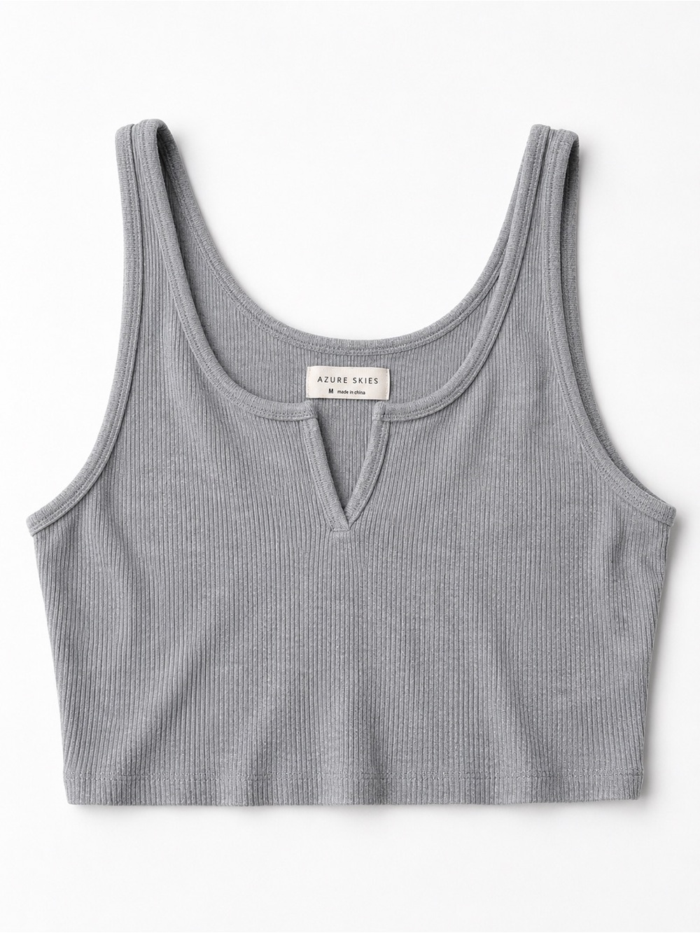 Aritzia Ribbed Crop Tank Top in Light Gray